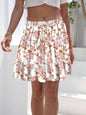 Printed Elastic Waist Mini Skirt