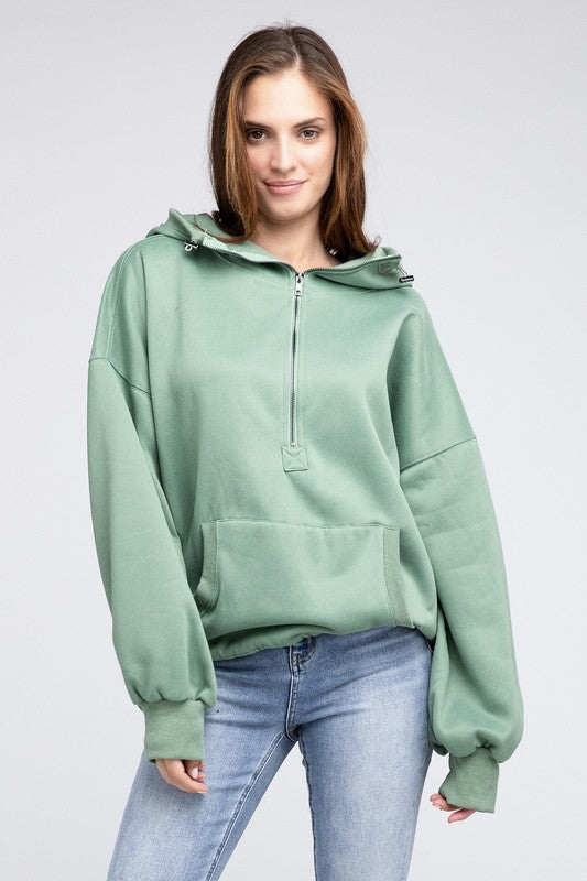 Stitch Detailed Elastic Hem Hoodie