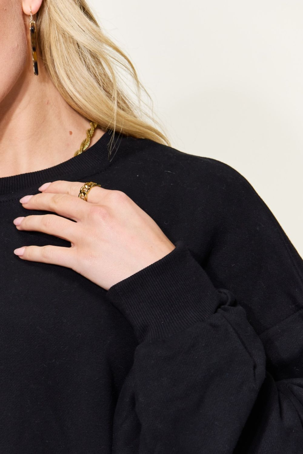 Simply Love Full Size  HOPPY EASTER Drop Shoulder Oversized Sweatshirt