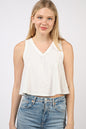 VERY J V-Neck Knit Swing Cropped Tank