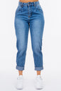 American Bazi High Waist Pleated Waist Mom Jeans