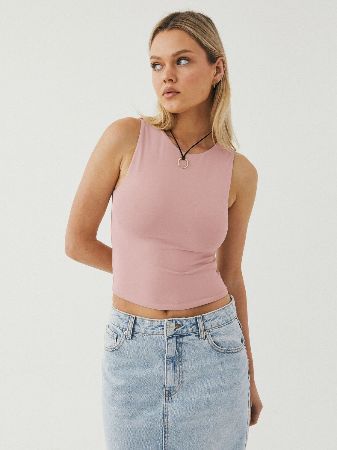 Round Neck Cropped Tank