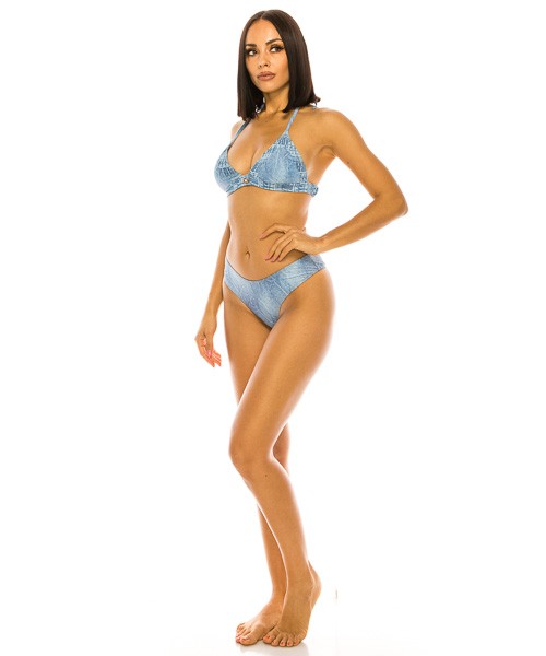 TWO PIECE DENIM BIKINI SET