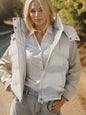 Pocketed Zip Up Hooded Vest Coat