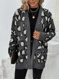 Leopard Open Front Dropped Shoulder Cardigan