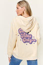 Simply Love Full Size GOOD VIBES ONLY Graphic Zip-Up Hoodie with Pockets