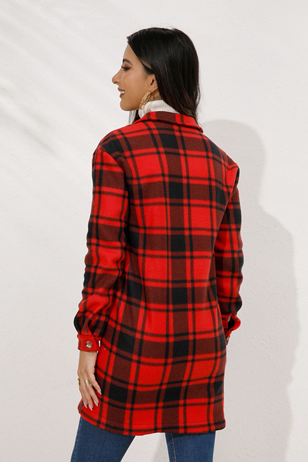 Plaid Collared Longline Coat