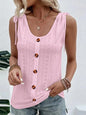 Eyelet Tie Shoulder Scoop Neck Tank