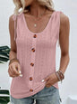 Eyelet Tie Shoulder Scoop Neck Tank