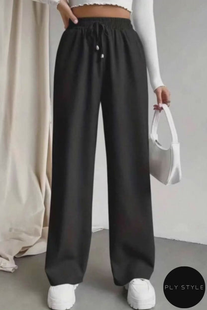 Tied Straight Leg Pants with Pockets
