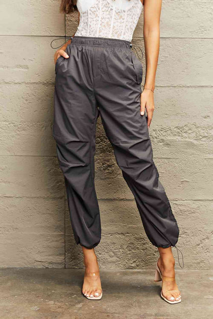 Drawstring Waist Pants with Pockets