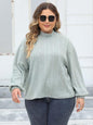 Plus Size Mock Neck Long Sleeve Knit Top