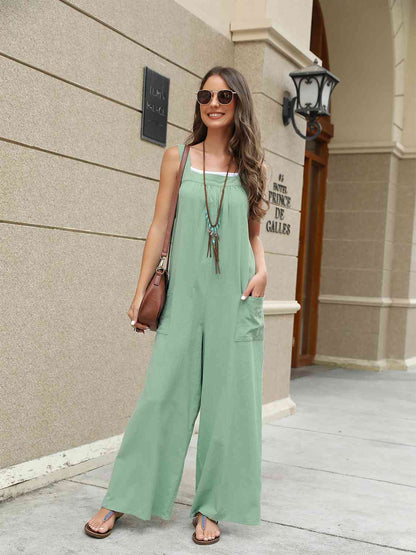 Square Neck Sleeveless Jumpsuit