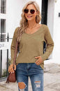 V-Neck Long Raglan Sleeve Top