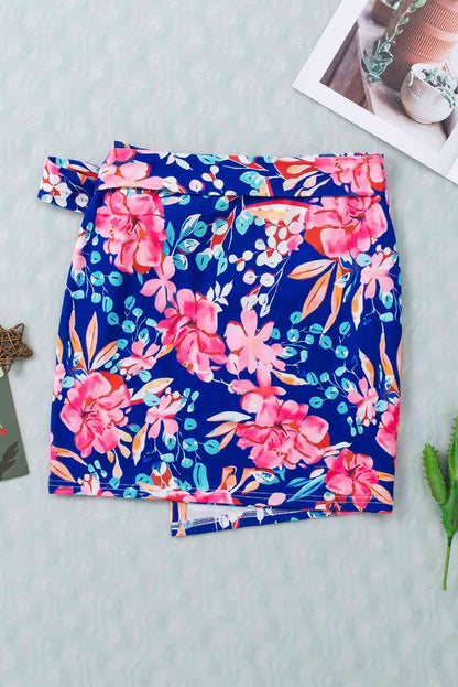 Floral Tied Mini Skirt