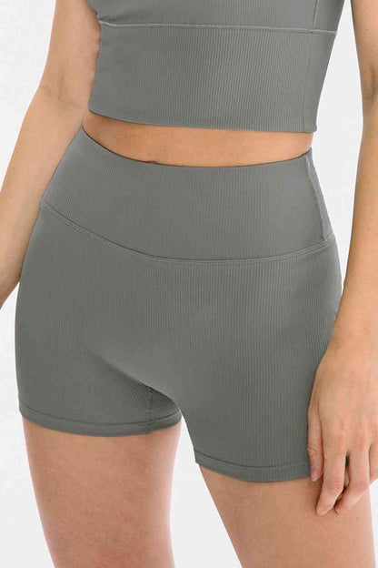 Slim Fit Wide Waistband Sports Shorts