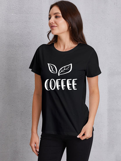 COFFEE Round Neck Short Sleeve T-Shirt