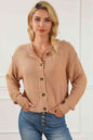 Dropped Shoulder Button Front Cardigan