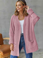 Open Front Long Sleeve Cardigan with Pockets