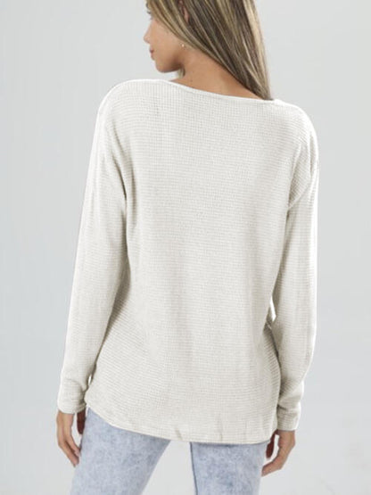 Half Button Long Sleeve T-Shirt