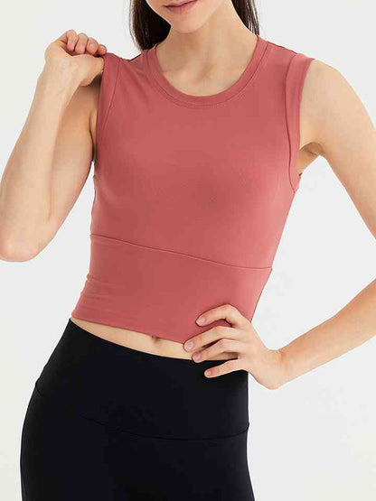 Round Neck Sleeveless Sports Tank Top