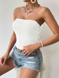 Seam Detail Lace-Up Tube Top