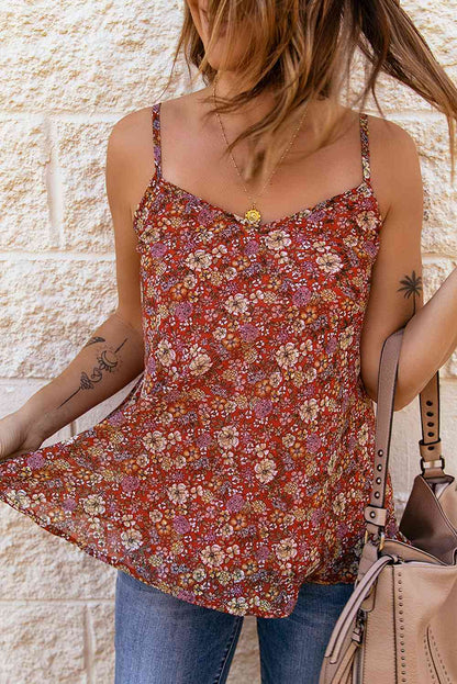 Floral V-Neck Spaghetti Strap Cami