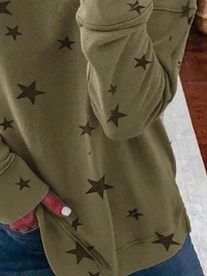 Star Print Long Sleeve Top