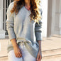 Distressed Dropped Shoulder Long Sleeve Sweater