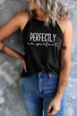 Letter Graphic Grecian Neck Tank