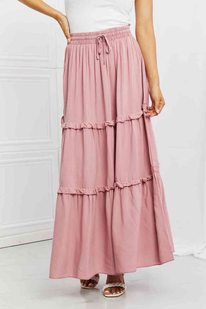 Zenana Summer Days Full Size Ruffled Maxi Skirt