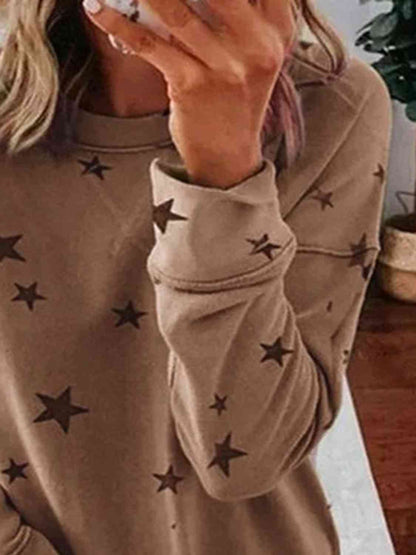 Star Print Long Sleeve Top