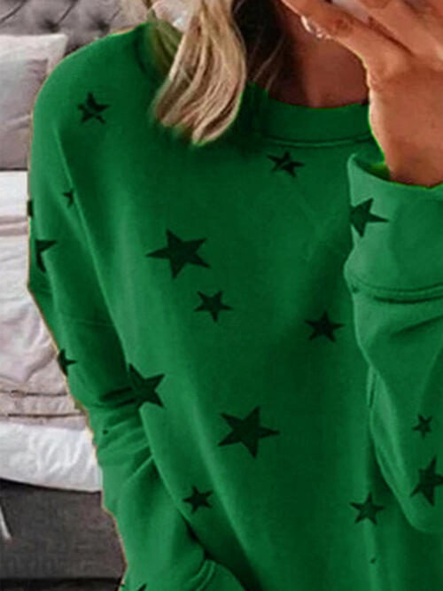 Star Print Long Sleeve Top