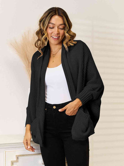 Open Front  Cardigan with Pockets