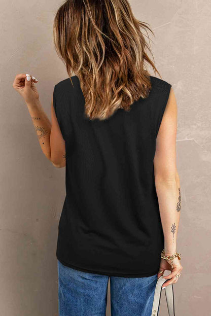 Distressed Round Neck Tank