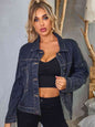 Collared Neck Dropped Shoulder Denim Jacket