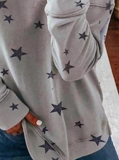 Star Print Long Sleeve Top