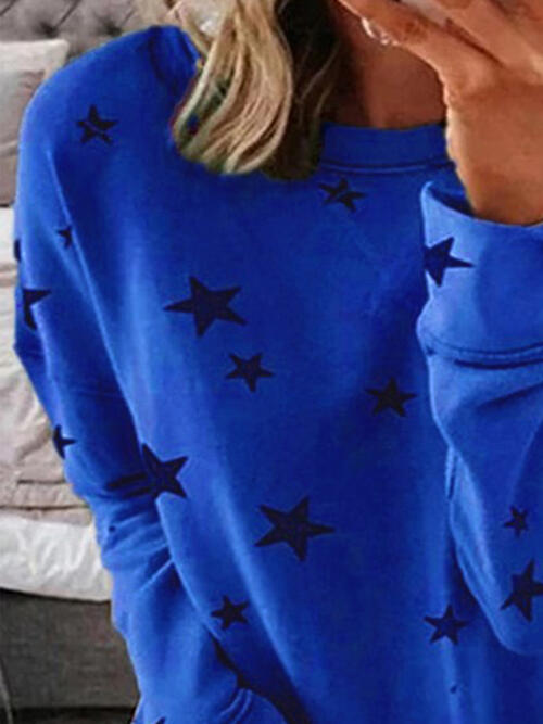 Star Print Long Sleeve Top