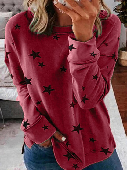 Star Print Long Sleeve Top