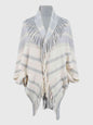 Fringe Detail Open Front Poncho