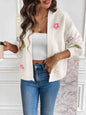 Floral Long Sleeve Open Front Cardigan