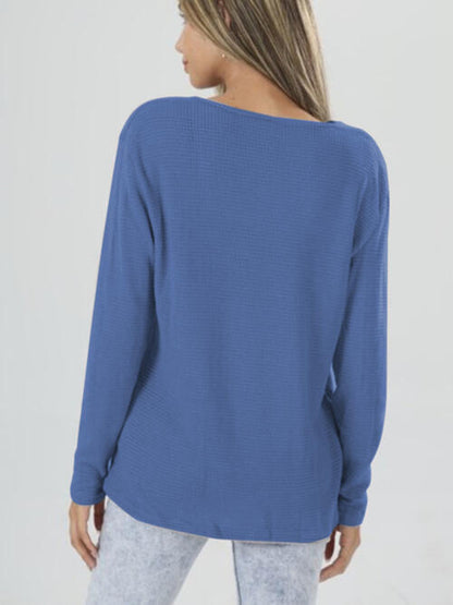 Half Button Long Sleeve T-Shirt