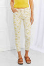 Judy Blue Full Size Golden Meadow Floral Skinny Jeans