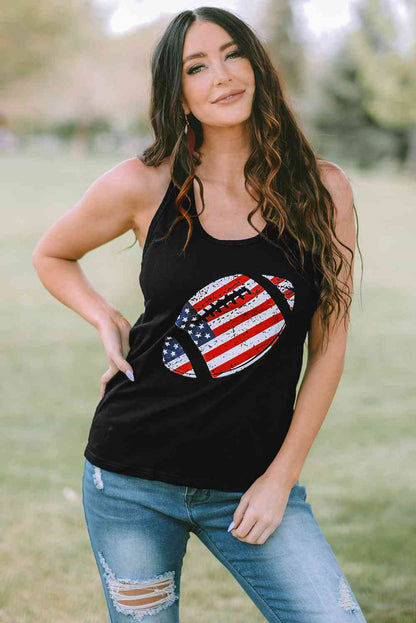 Football Graphic Racerback Tank