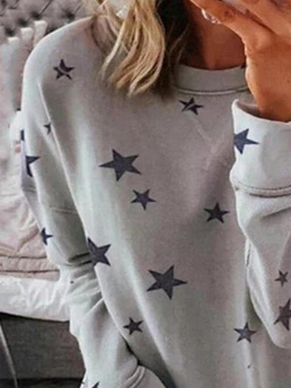 Star Print Long Sleeve Top