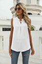 Sleeveless Notched Neck Top