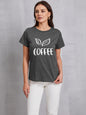 COFFEE Round Neck Short Sleeve T-Shirt