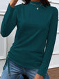 Drawstring Mock Neck Long Sleeve T-Shirt