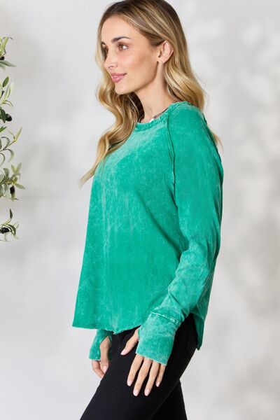 Zenana Round Neck Long Sleeve Top