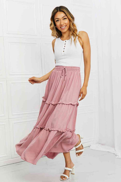 Zenana Summer Days Full Size Ruffled Maxi Skirt